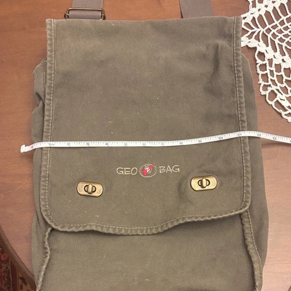Authentic Pigment Geo Bag Olive Green Messenger Bag 100% Cotton